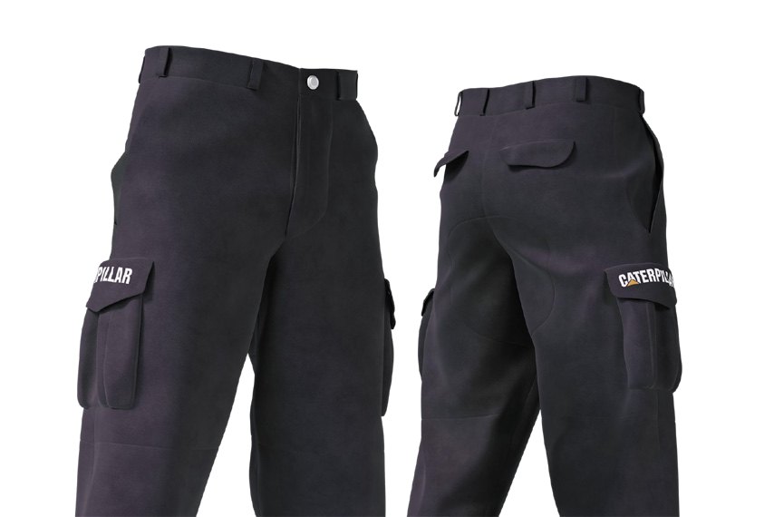 Cargo work pants with branded pocket